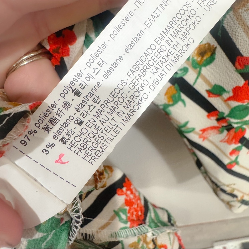 Zara Basic Floral Chiffon Wrap Top - image 6